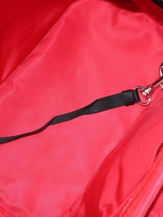 PRADA Pet Bag Pet Carry Nylon 2way Red Silver